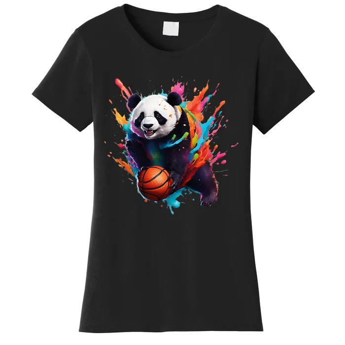 Basketball Panda Slam Dunk Women's T-Shirt