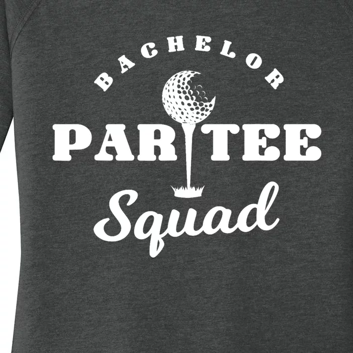 Bachelor Par-Tee Squad | Funny Golf Bachelor Party Pun Gift Women's Perfect Tri Tunic Long Sleeve Shirt