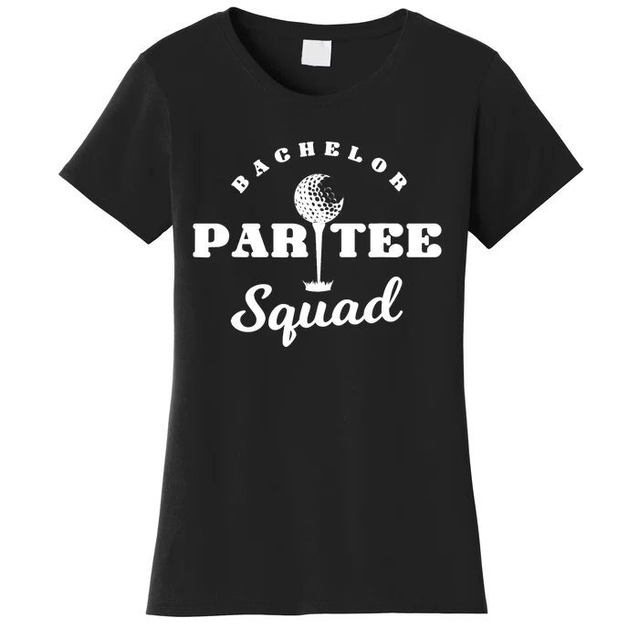 Bachelor Par-Tee Squad | Funny Golf Bachelor Party Pun Gift Women's T-Shirt