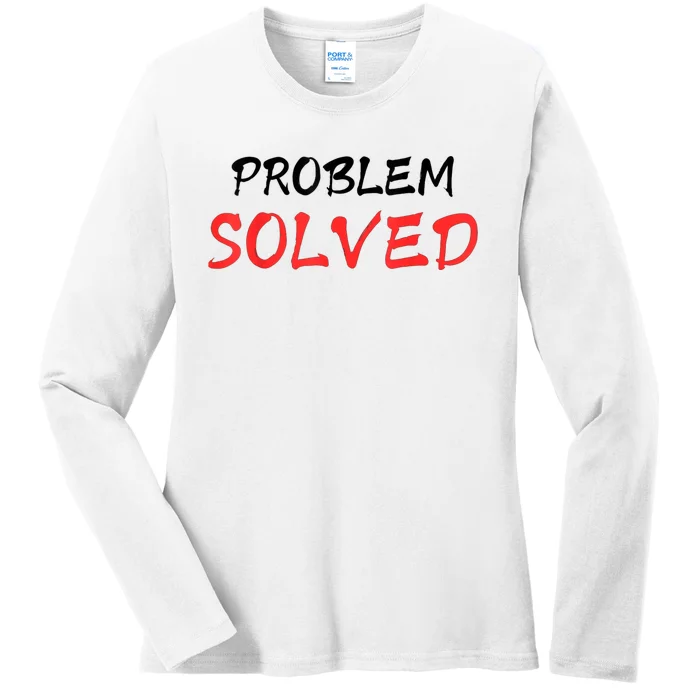 Bloody Problem Solved Halloween Scary Horror Print Effect Ladies Long Sleeve Shirt