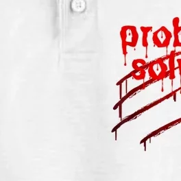 Bloody Problem Solved Halloween Scary Horror Print Effect Dry Zone Grid Performance Polo