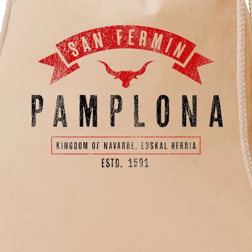 Basque Pamplona San Fermin Drawstring Bag