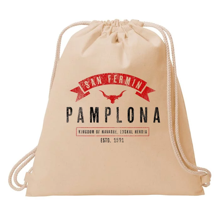 Basque Pamplona San Fermin Drawstring Bag