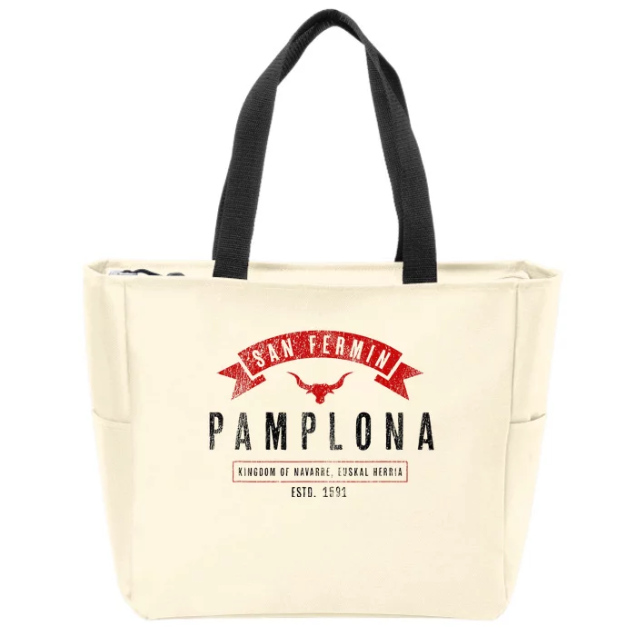 Basque Pamplona San Fermin Zip Tote Bag