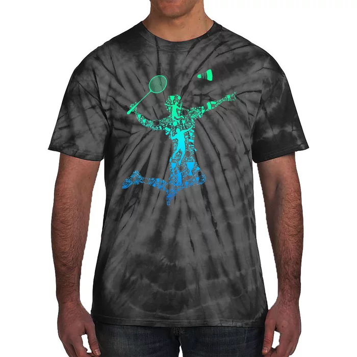 Badminton Player Shuttlecock Men Tie-Dye T-Shirt