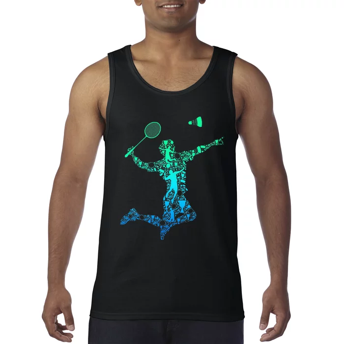 Badminton Player Shuttlecock Men Tank Top