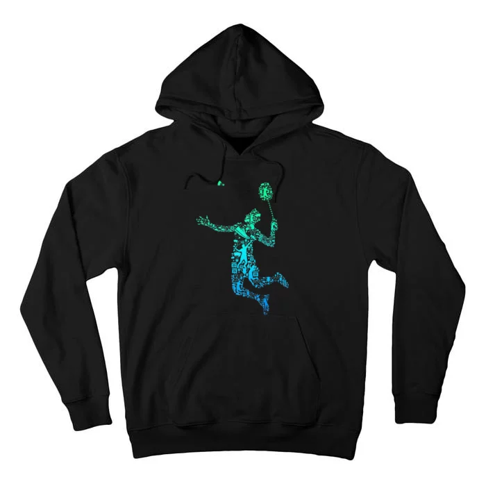 Badminton Player Shuttlecock Men Tall Hoodie