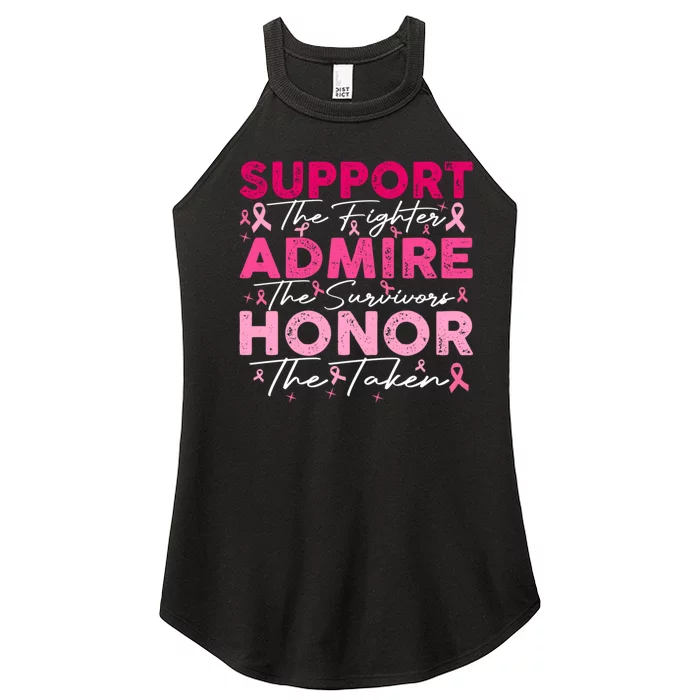 Breast Pink Support Admire Honor Breast Cancer Awareness Women’s Perfect Tri Rocker Tank