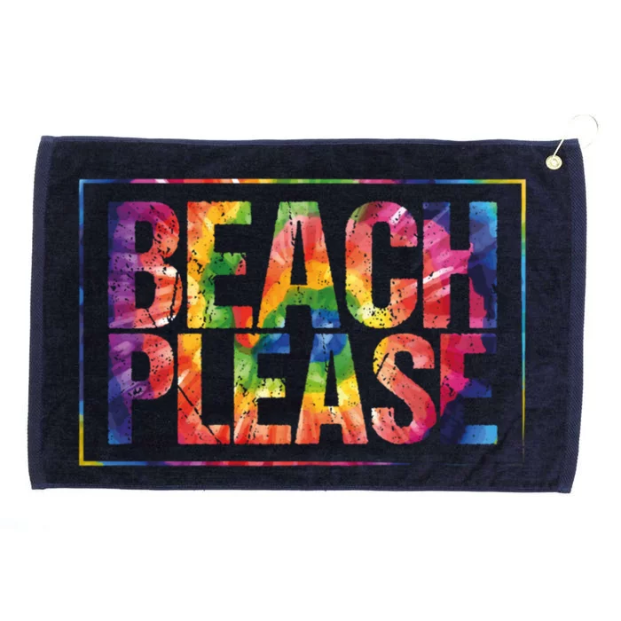 Beach Please Summer Vacation Holiday Rainbow Funny Gift Grommeted Golf Towel