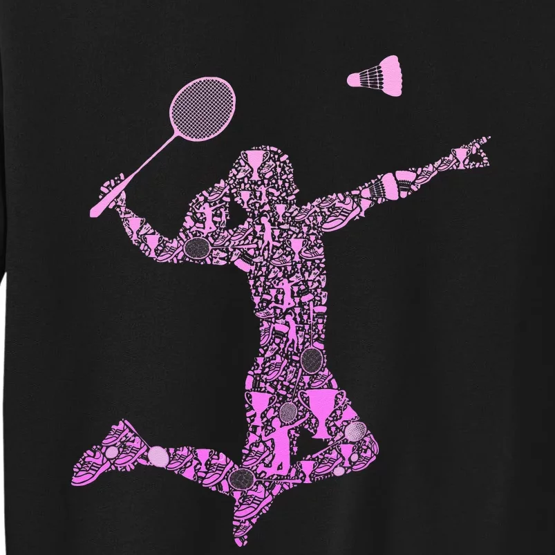 Badminton Player Shuttlecock Women Tall Sweatshirt