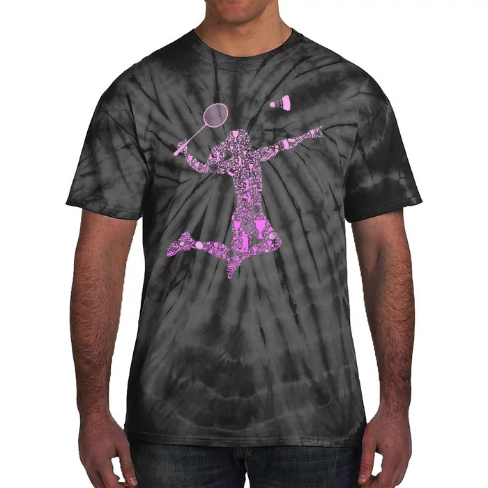 Badminton Player Shuttlecock Women Tie-Dye T-Shirt