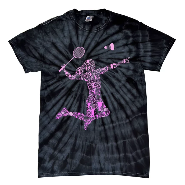 Badminton Player Shuttlecock Women Tie-Dye T-Shirt