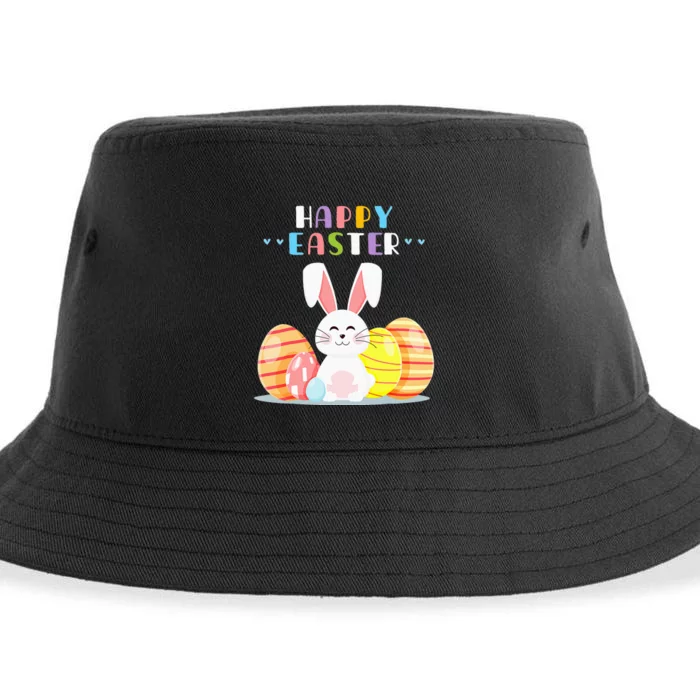 Bunny Pastel Spring Hunt Eggs Rabbit Happy Easter Day Outfit Sustainable Bucket Hat