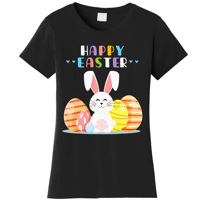 Bunny Pastel Spring Hunt Eggs Rabbit Happy Easter Day Outfit Women's T-Shirt