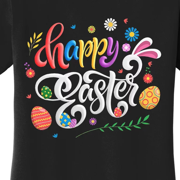 Bunny Pastel Spring Hunt Eggs Rabbit Happy Easter Day Outfit Women's T-Shirt