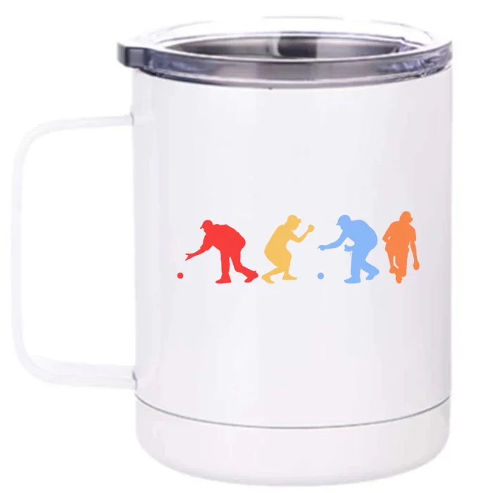 Boccia Player Silhouette Boccia Bocce Ball Player Gift Front & Back 12oz Stainless Steel Tumbler Cup