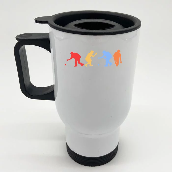 Boccia Player Silhouette Boccia Bocce Ball Player Gift Front & Back Stainless Steel Travel Mug