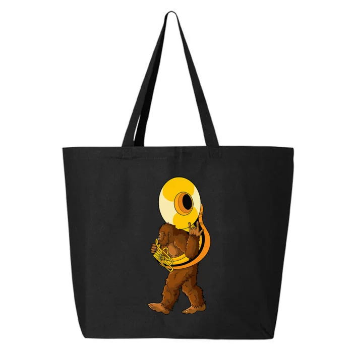 Bigfoot Playing Sousaphone Instrument Tuba 25L Jumbo Tote