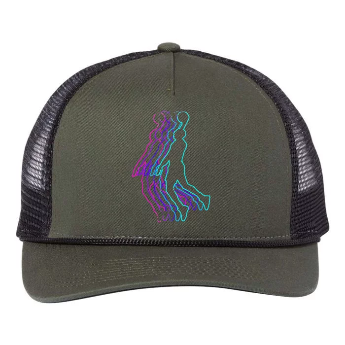 Basketball Player Slam Dunk Retro Rope Trucker Hat Cap