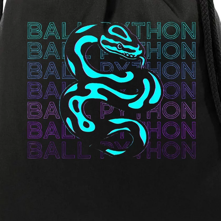 Ball Python Snake Retro Ball Python Drawstring Bag