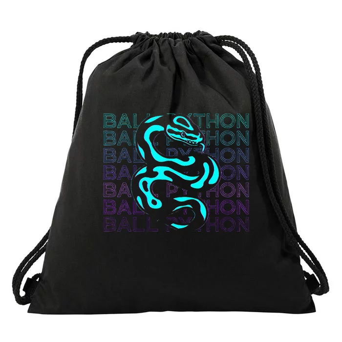 Ball Python Snake Retro Ball Python Drawstring Bag