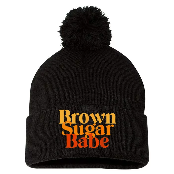 Brown Proud Sugar Babe Black Women African Pride Pom Pom 12in Knit Beanie