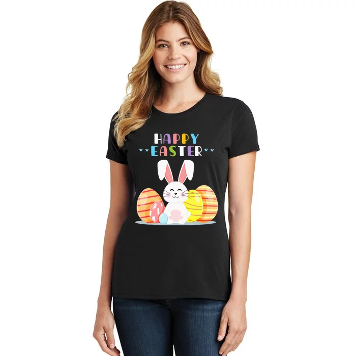 Bunny Pastel Spring Hunt Eggs Rabbit Happy Easter Day Outfit Women's T-Shirt