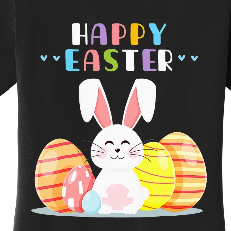 Bunny Pastel Spring Hunt Eggs Rabbit Happy Easter Day Outfit Women's T-Shirt