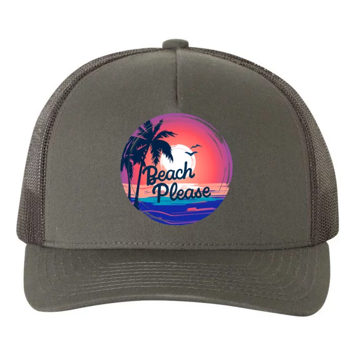 Beach Please Sunset Beach Vacation Yupoong Adult 5-Panel Trucker Hat