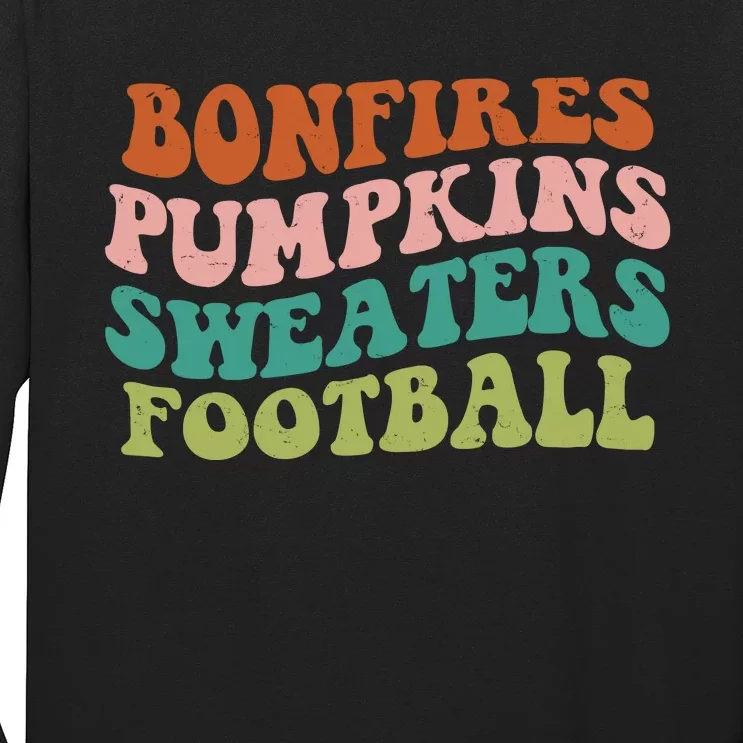 Bonfires Pumpkins Sweaters Football Fall Season Long Sleeve Shirt