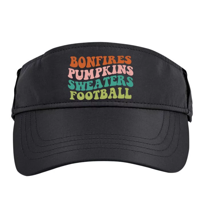 Bonfires Pumpkins Sweaters Football Fall Season Adult Drive Performance Visor