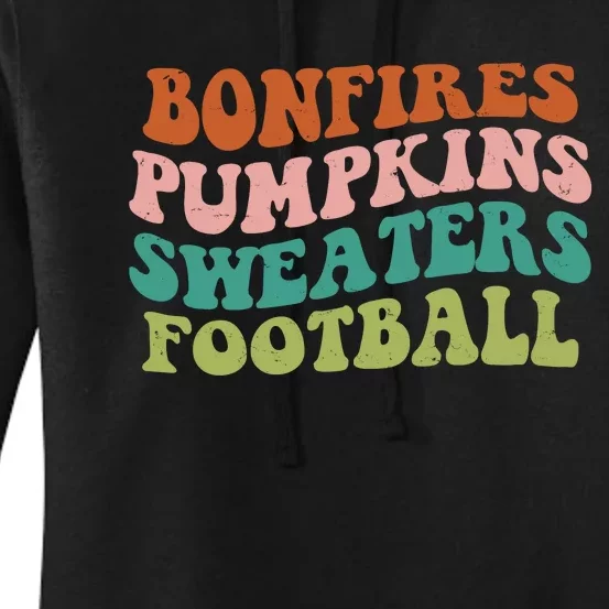 Bonfires Pumpkins Sweaters Football Fall Season Women's Pullover Hoodie