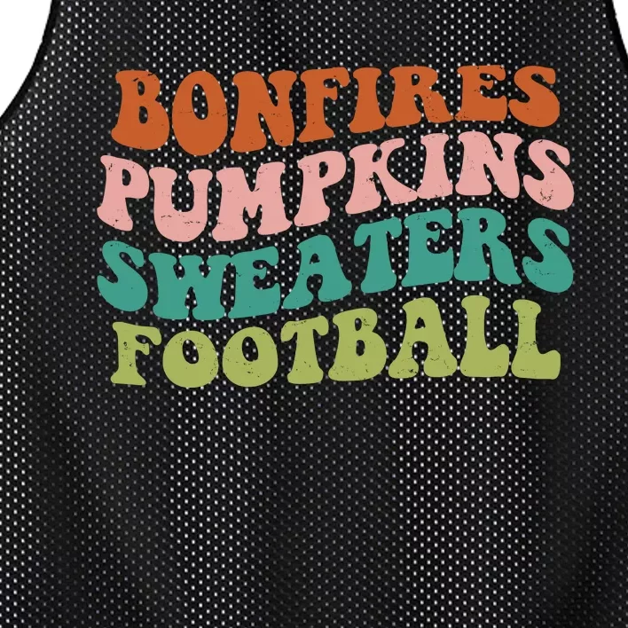 Bonfires Pumpkins Sweaters Football Fall Season Mesh Reversible Basketball Jersey Tank