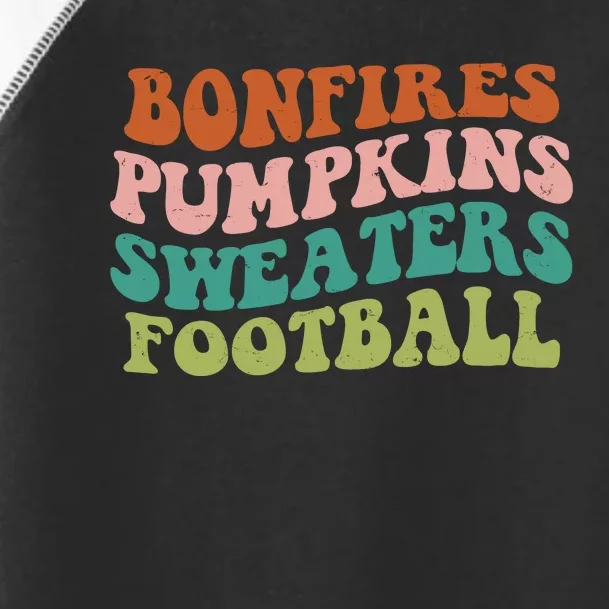 Bonfires Pumpkins Sweaters Football Fall Season Toddler Fine Jersey T-Shirt