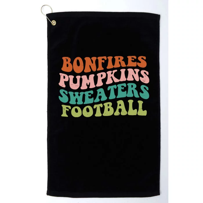 Bonfires Pumpkins Sweaters Football Fall Season Platinum Collection Golf Towel