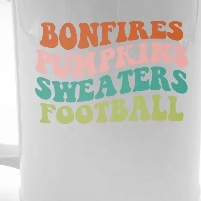 Bonfires Pumpkins Sweaters Football Fall Season Front & Back Beer Stein