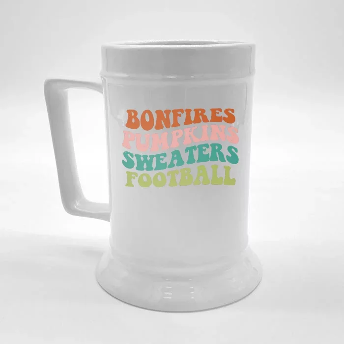 Bonfires Pumpkins Sweaters Football Fall Season Front & Back Beer Stein