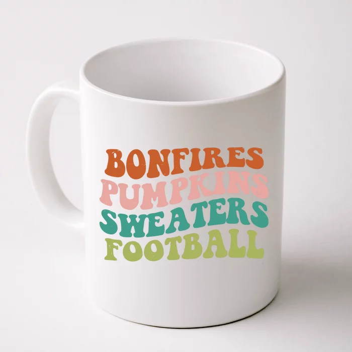 Bonfires Pumpkins Sweaters Football Fall Season Front & Back Coffee Mug