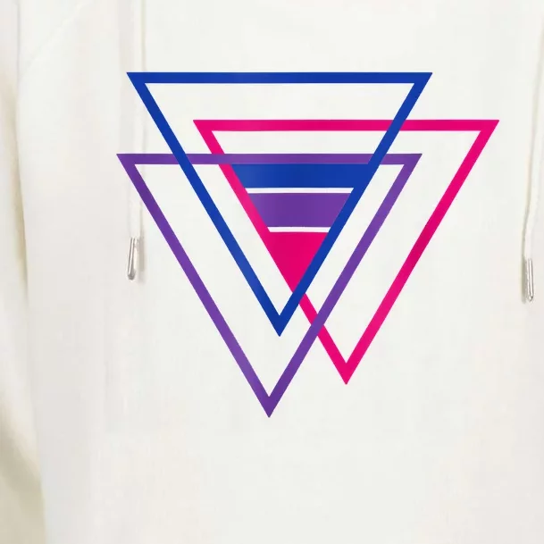 Bi Pride Triangle Shirt, BiSexual Pride Gift, Bi Flag Tee Womens Funnel Neck Pullover Hood