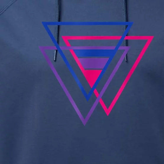 Bi Pride Triangle Shirt, BiSexual Pride Gift, Bi Flag Tee Performance Fleece Hoodie