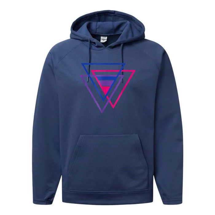 Bi Pride Triangle Shirt, BiSexual Pride Gift, Bi Flag Tee Performance Fleece Hoodie