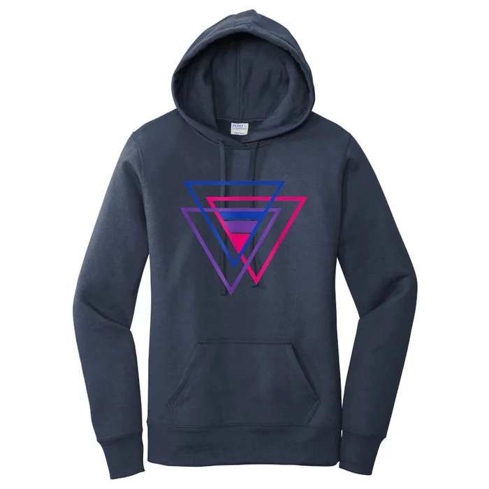 Bi Pride Triangle Shirt, BiSexual Pride Gift, Bi Flag Tee Women's Pullover Hoodie