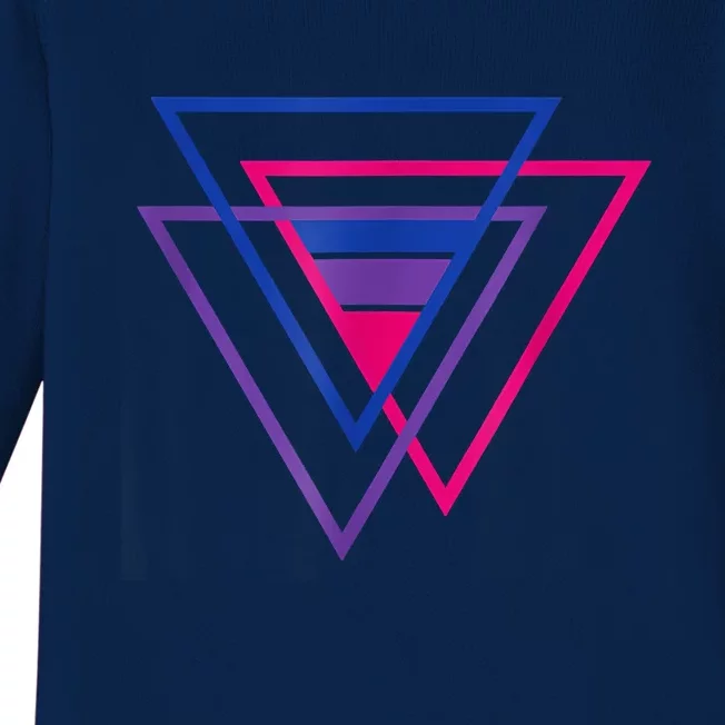 Bi Pride Triangle Shirt, BiSexual Pride Gift, Bi Flag Tee Baby Long Sleeve Bodysuit