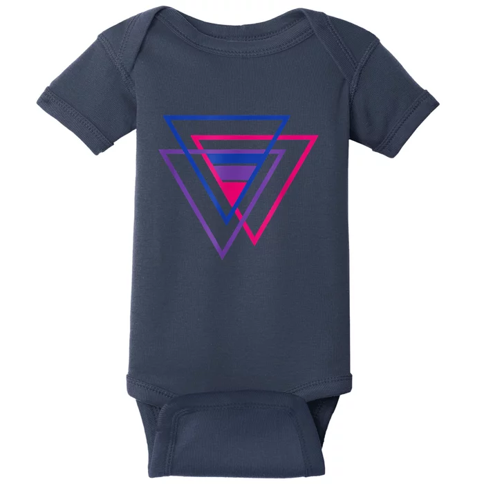 Bi Pride Triangle Shirt, BiSexual Pride Gift, Bi Flag Tee Baby Bodysuit