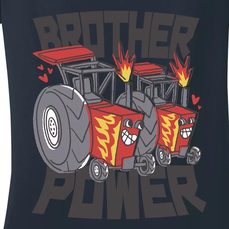 Brother Power Tractor Women's V-Neck T-Shirt