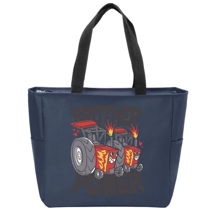 Brother Power Tractor Zip Tote Bag