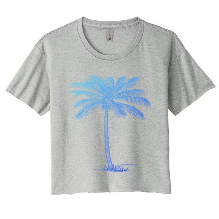 Beach Palm Tree Tropical Vacation Funny Gift Women's Crop Top Tee