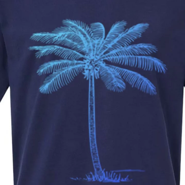 Beach Palm Tree Tropical Vacation Funny Gift Sueded Cloud Jersey T-Shirt