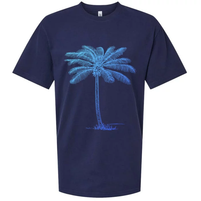 Beach Palm Tree Tropical Vacation Funny Gift Sueded Cloud Jersey T-Shirt