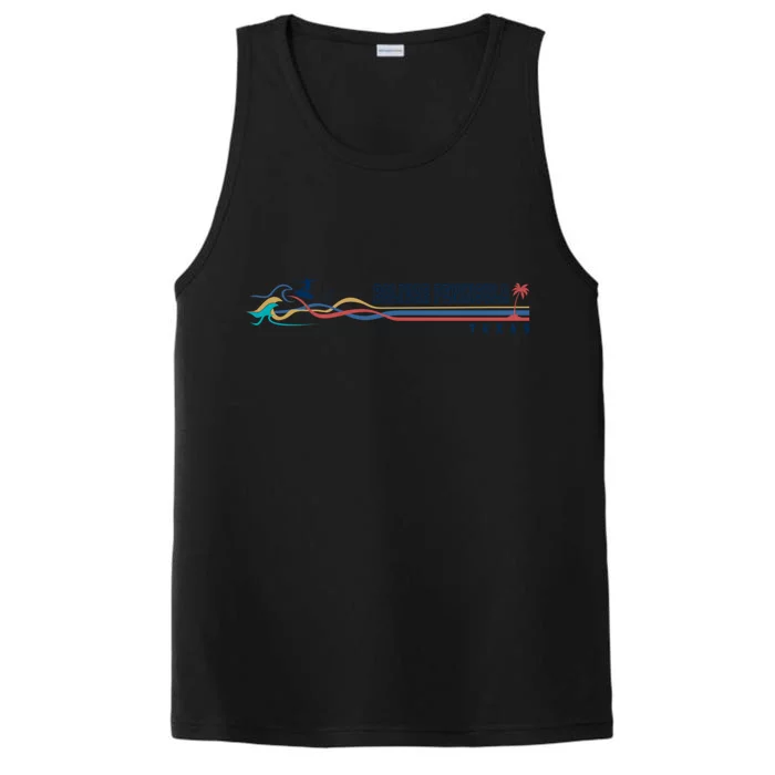 Bolivar Peninsula Texas Vintage Surfboarder Gift Performance Tank